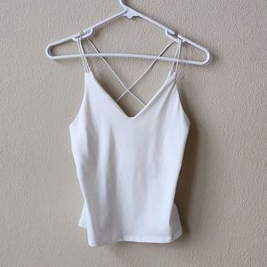 3️⃣💲2️⃣0️⃣ EUC White strapp tank top v neck S